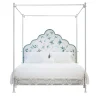 Letto in metallo bianco Canova con decorazione dipinta a mano