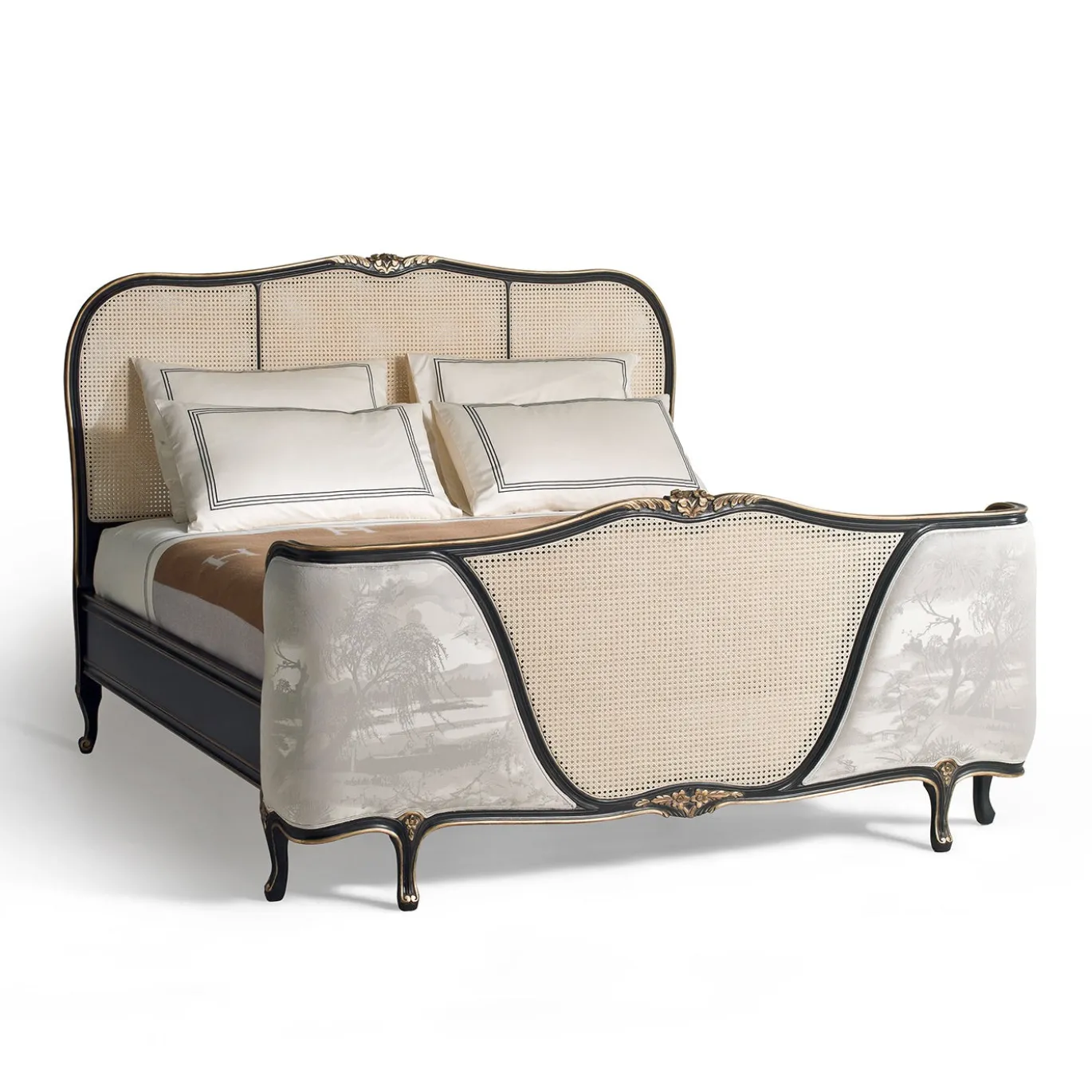 Letto in paglia di Vienna in stile Luigi XV