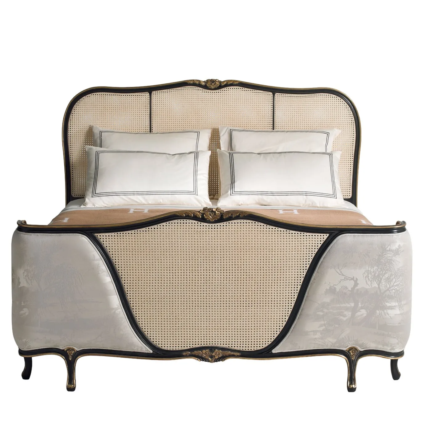 Letto in paglia di Vienna in stile Luigi XV