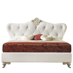 Letto in pelle bianca