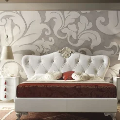Letto in pelle bianca