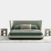 Letto in pelle verde