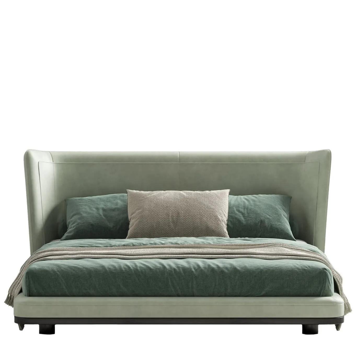 Letto in pelle verde