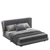 letto in tessuto grigio