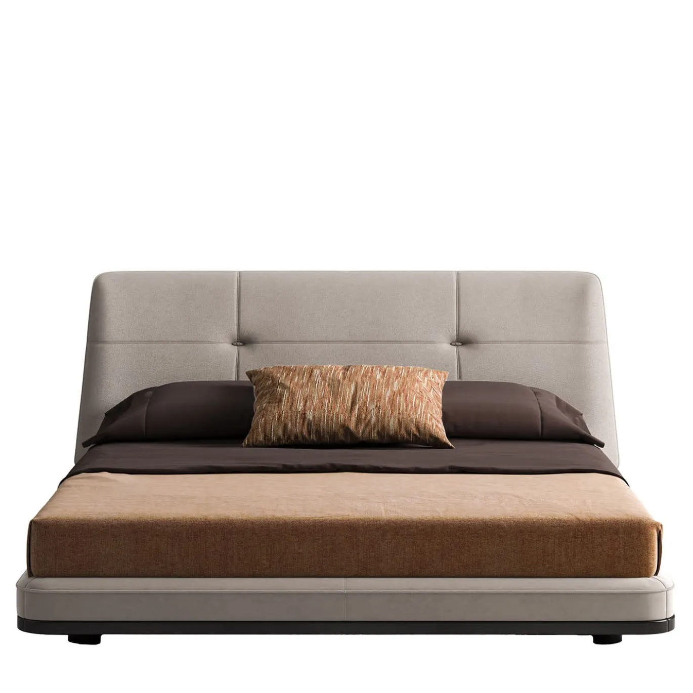 Letto Jackie in tessuto e legno beige