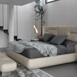 Letto Luxor con testiera trapuntata Beige