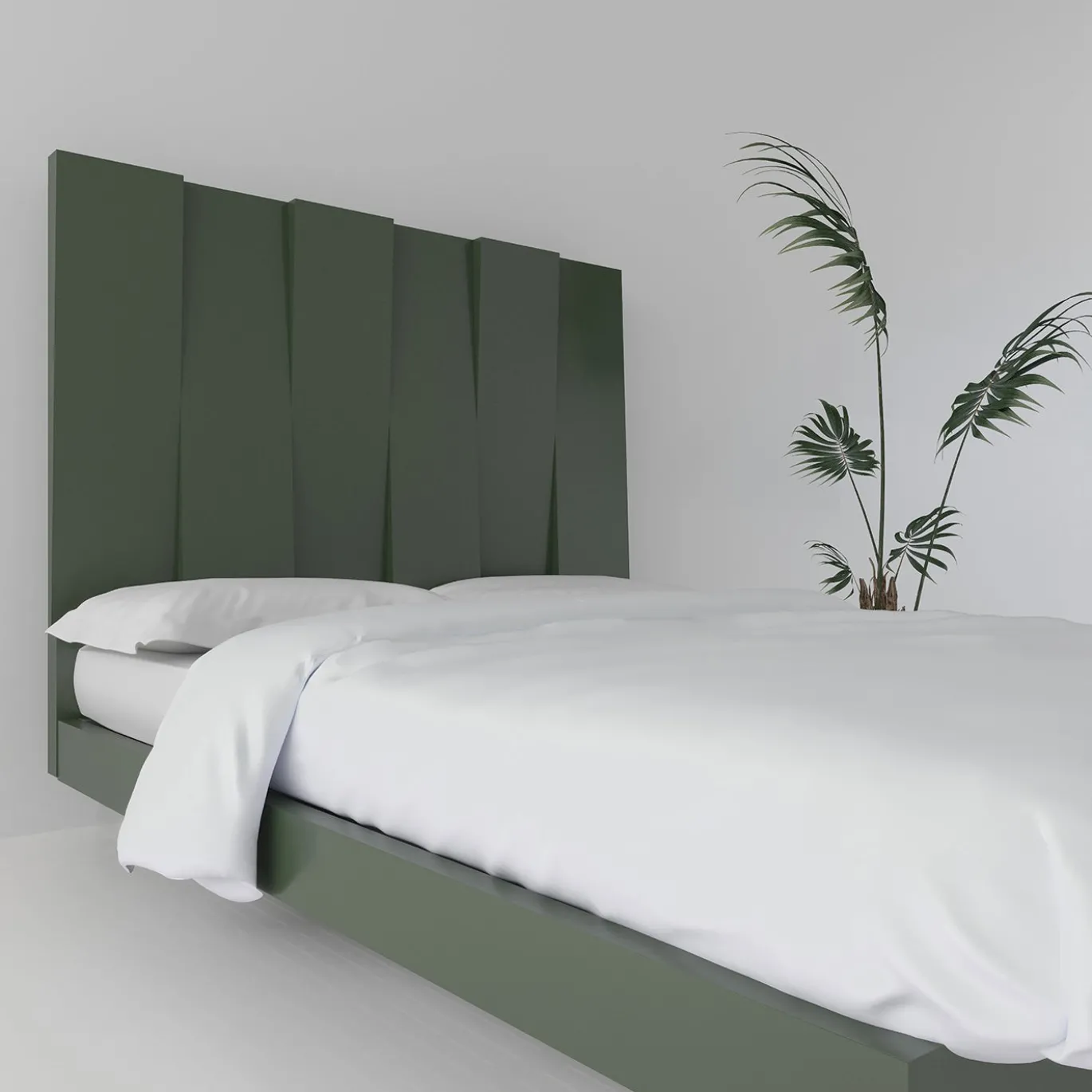 Letto Minimalista V Alto in Legno Verde