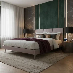 Letto minimalista V in legno rosa