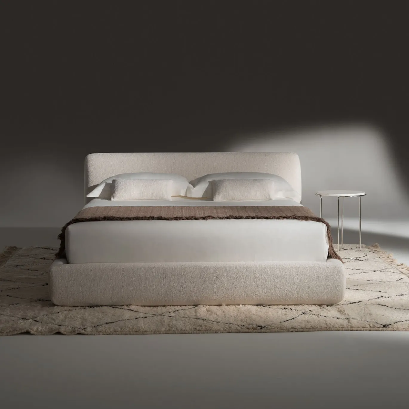 Letto Naxos in Tessuto Bianco