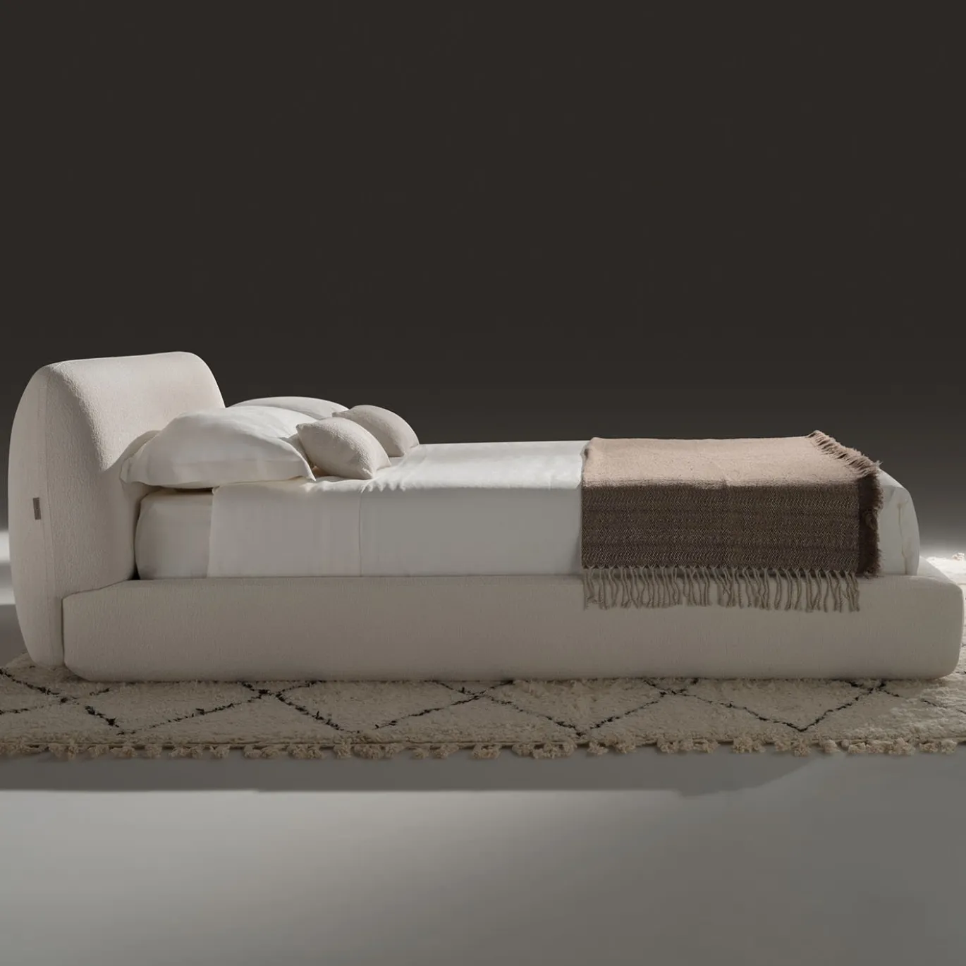 Letto Naxos in Tessuto Bianco