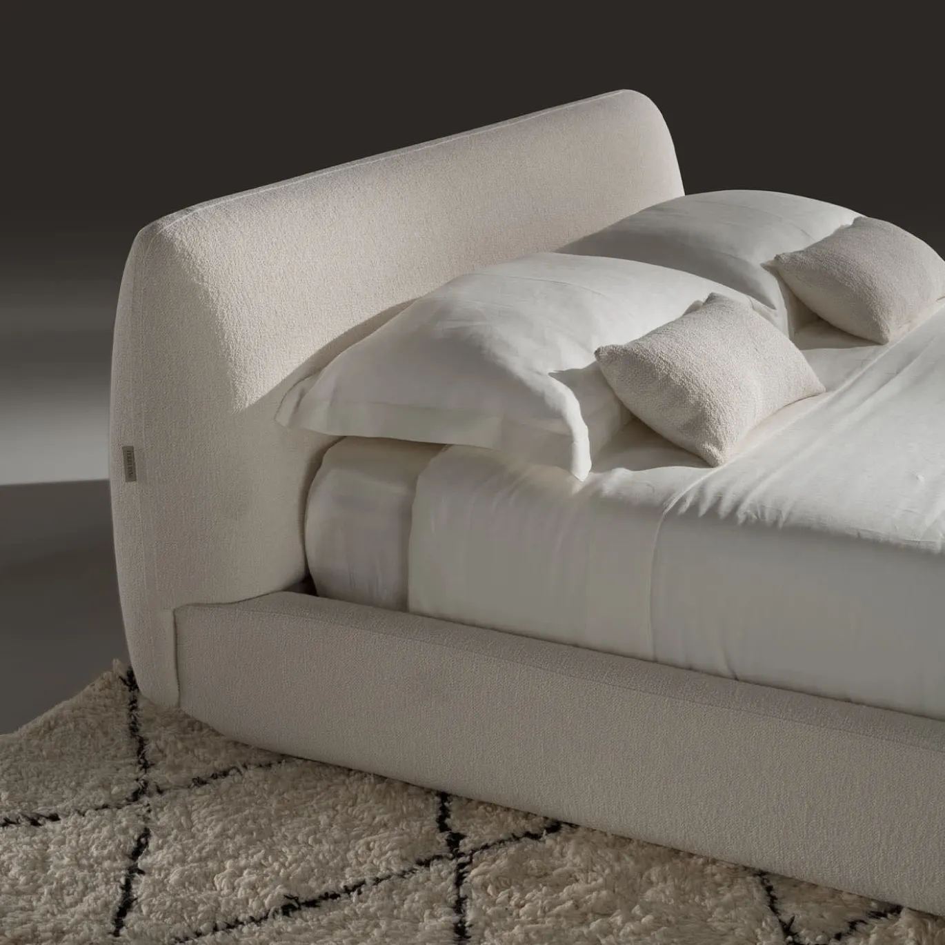 Letto Naxos in Tessuto Bianco