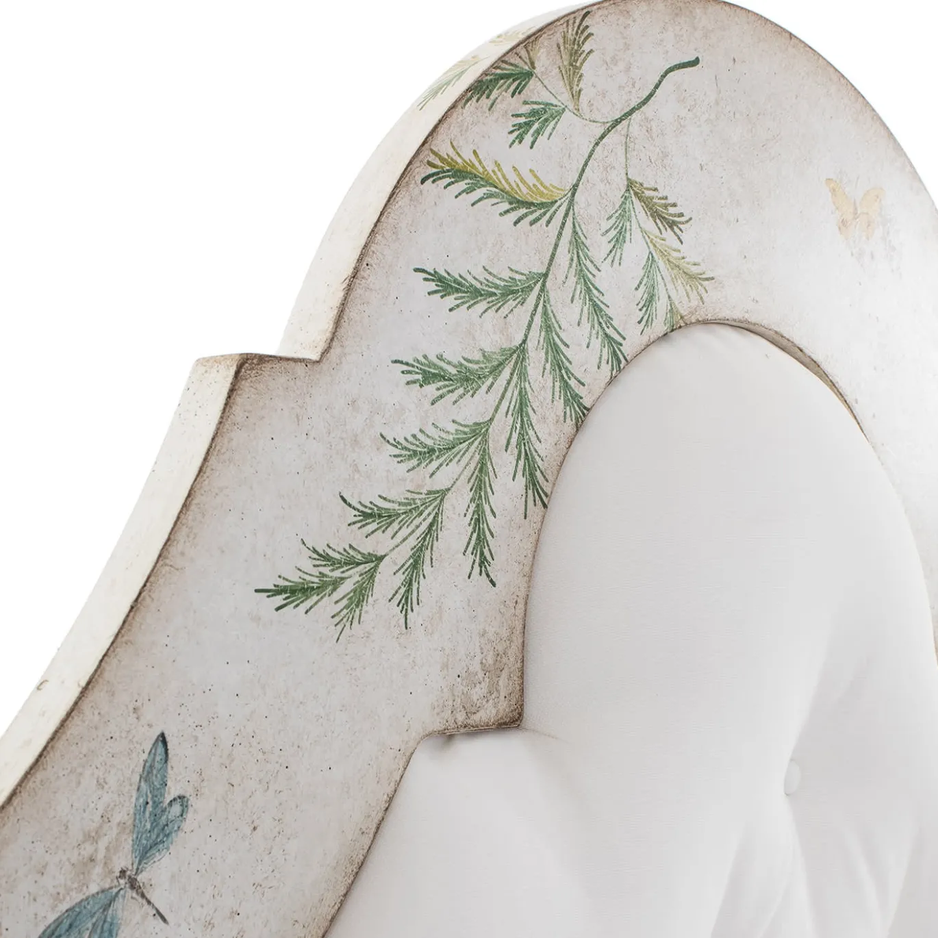 Letto Roma Apple Green Bamboo con felci e farfalle