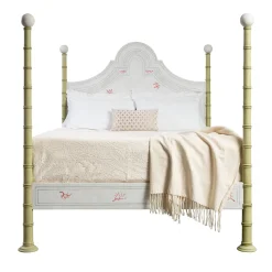 Letto Roma Bamboo con motivi corallo