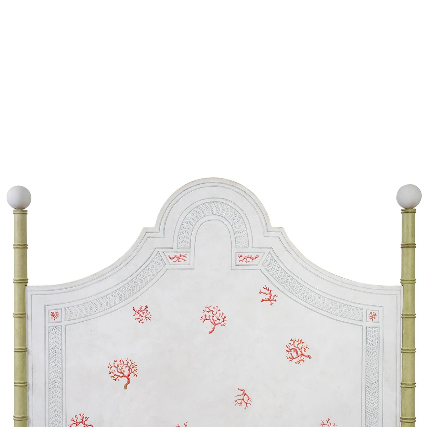 Letto Roma Bamboo con motivi corallo