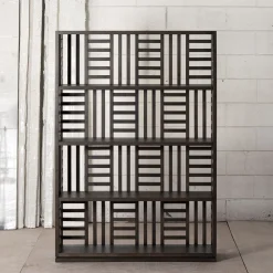 Libreria Damier in legno di noce Canaletto