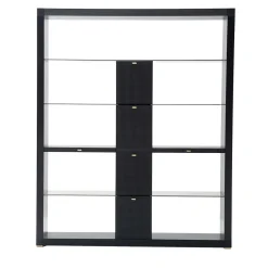 Libreria Dimitri in legno nero con cassetti