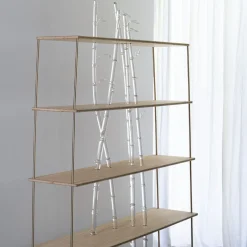 Libreria in legno e vetro Bambuseto