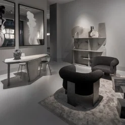 Libreria Mimas in legno placcato argento