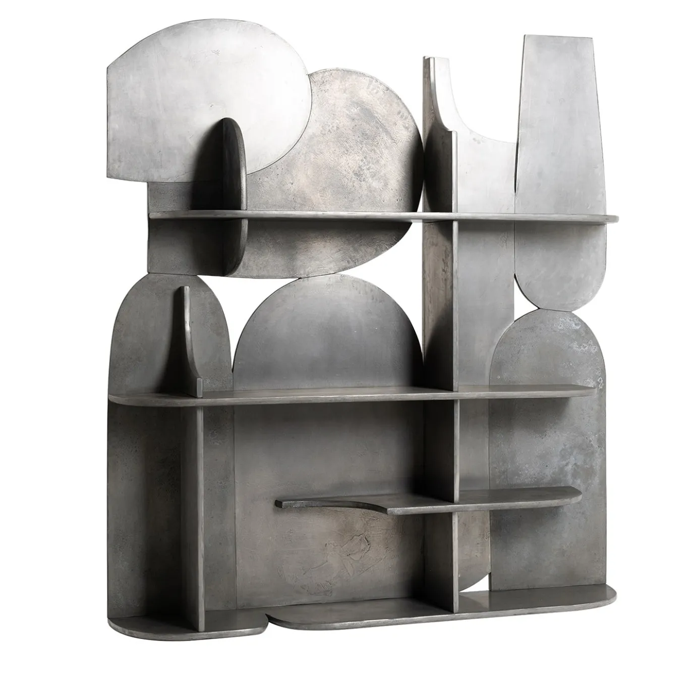 Libreria Mimas in legno placcato argento
