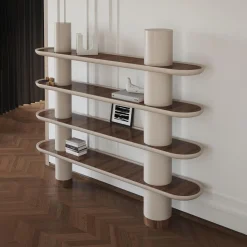 Libreria Mina 220 a 4 ripiani color greige