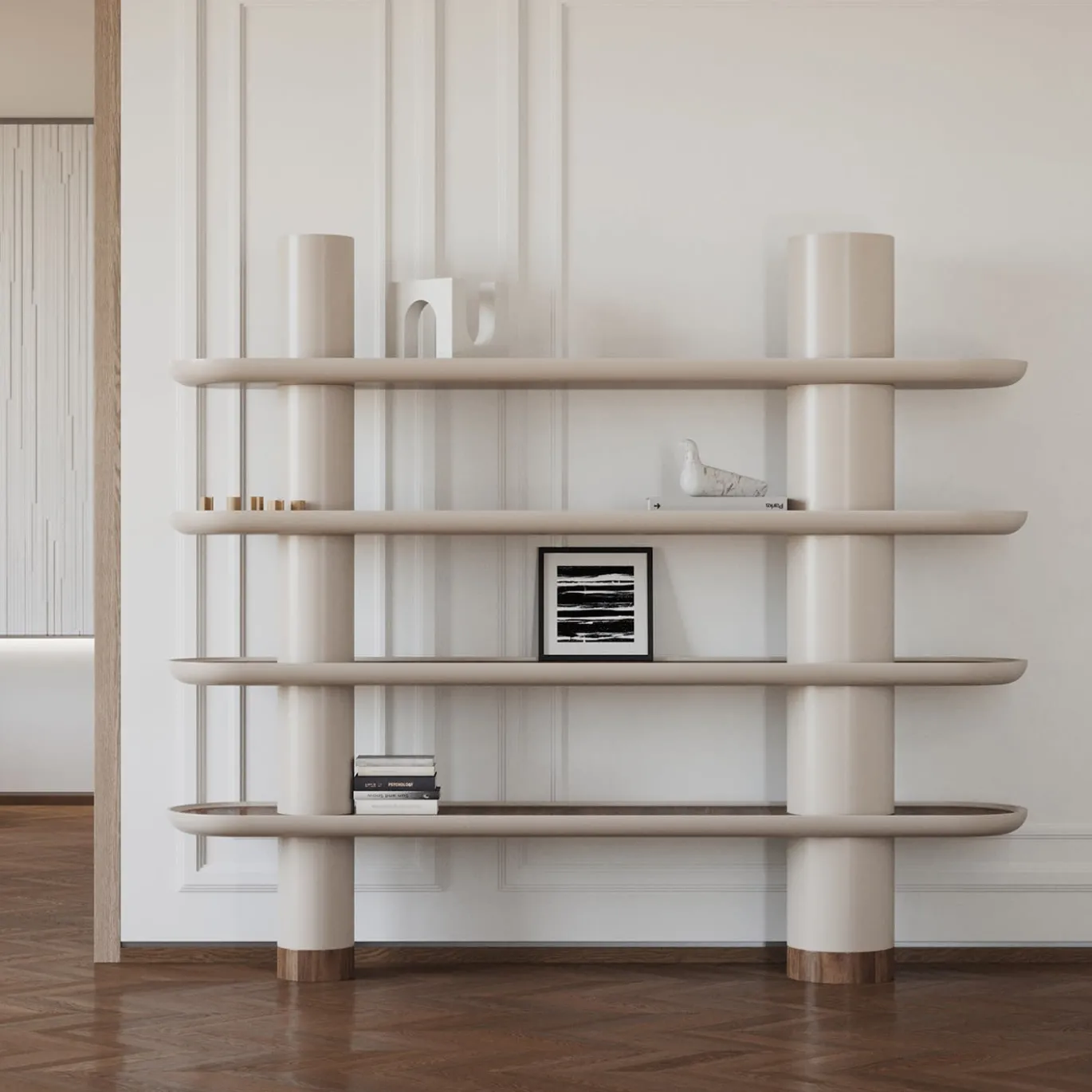 Libreria Mina 220 a 4 ripiani color greige
