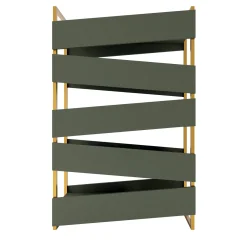 Libreria M19 in legno laccato verde e metallo