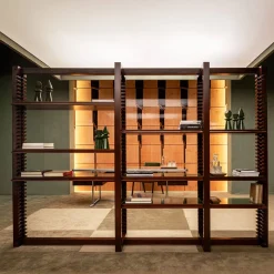 Libreria Modulare in Legno Marrone "Ritmica" di Storagemilano