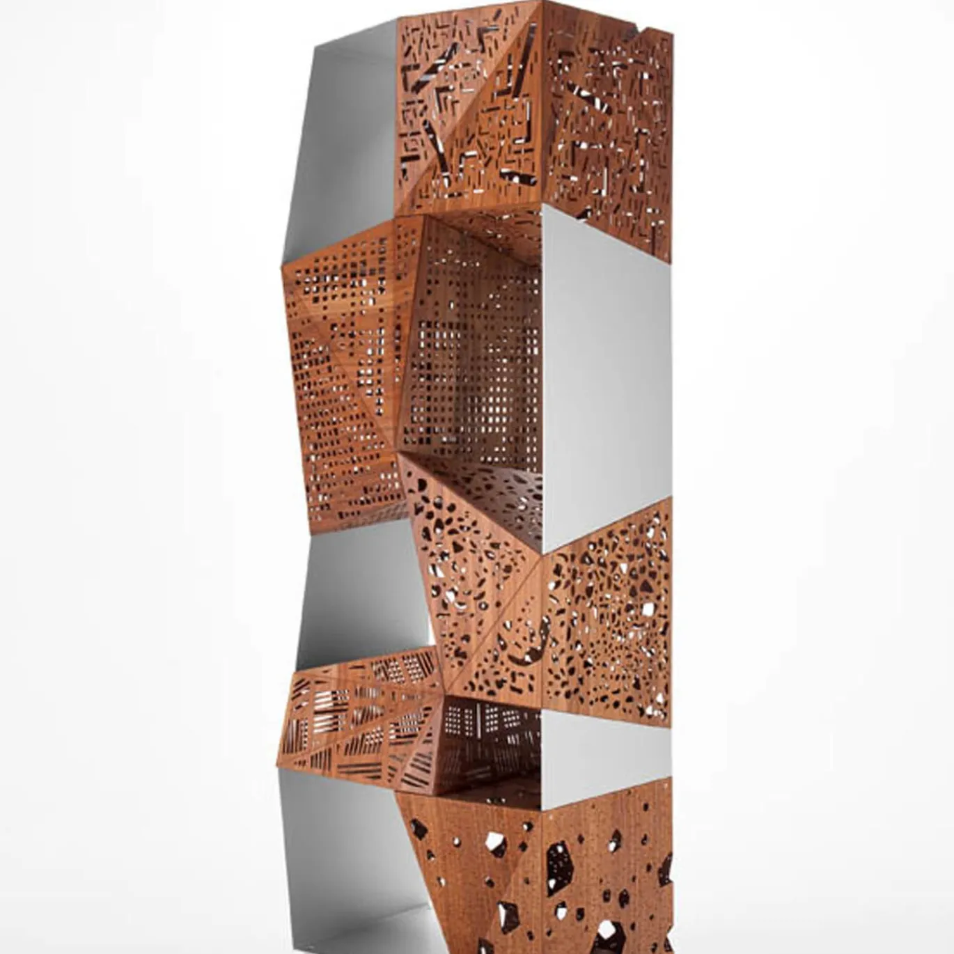 Libreria Riddle Totem in Noce di Steven Holl