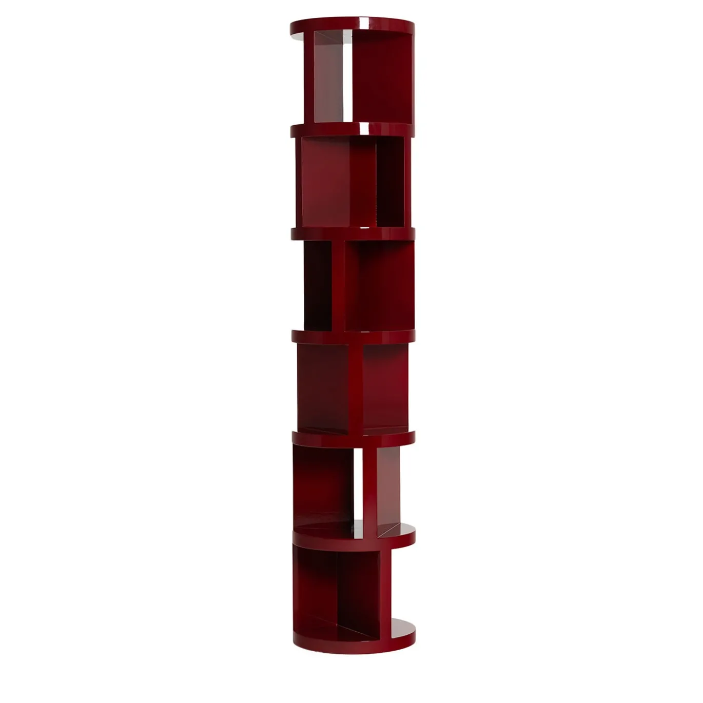 Libreria rossa Wilma in metallo, ceramica e poliuretano