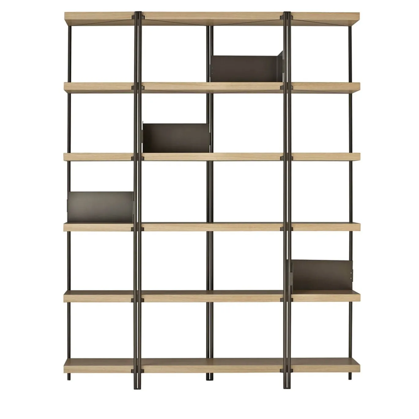 Libreria Zigzag a 5 ripiani in Durmast e bronzo di Konstantin Grcic