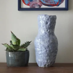 Lissa Vaso in Ceramica Azzurro