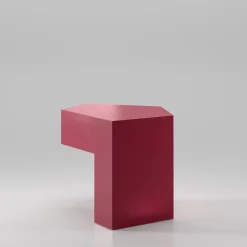 Lock Glossy Red Violet Wood Side Table