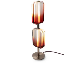 Lucente Lampada da Tavolo Rossa e Oro