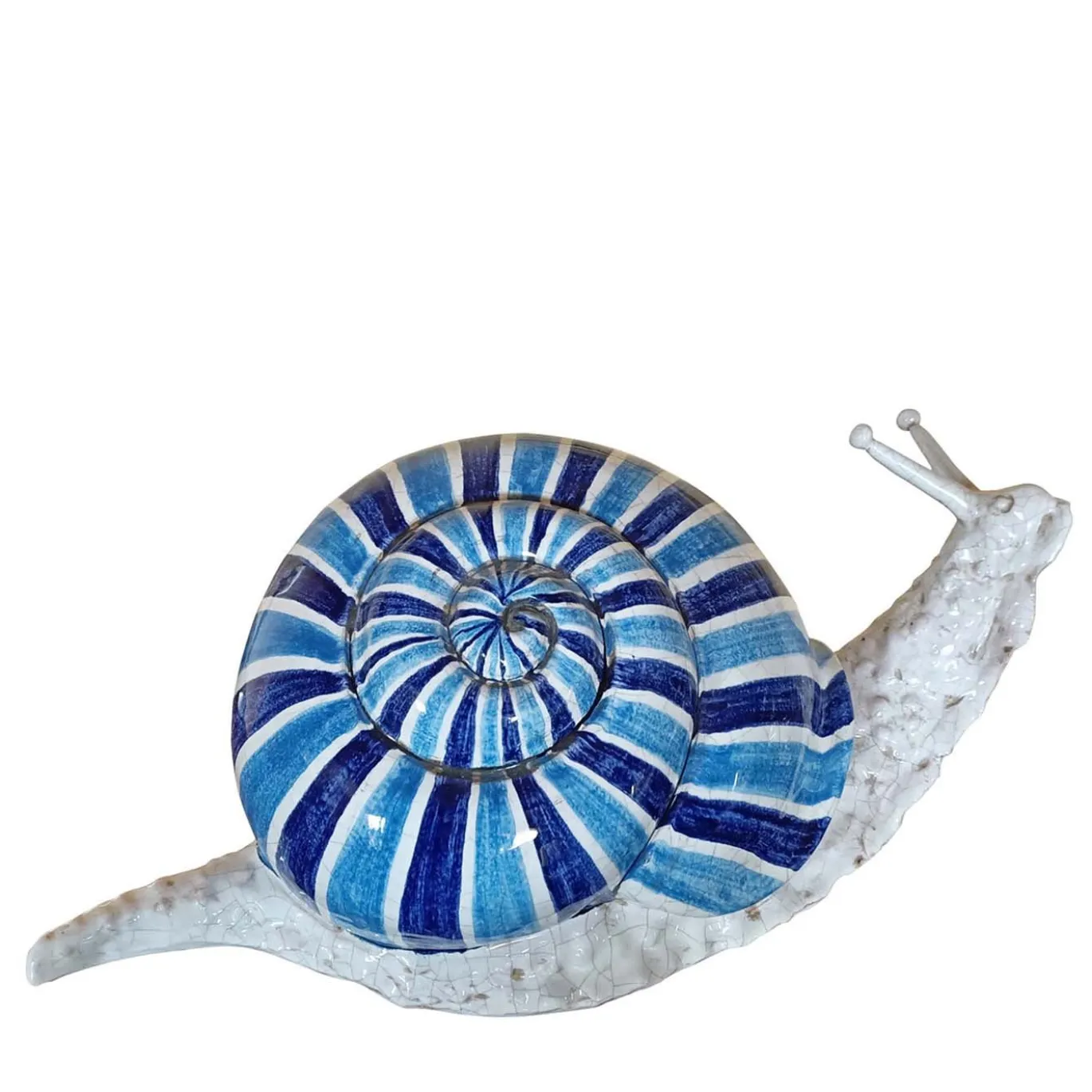 Lumaca Piccola scultura zoomorfa blu e azzurra