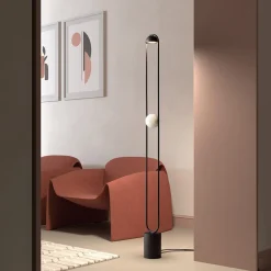 Luppiter Alabaster Lampada da terra in metallo galvanizzato