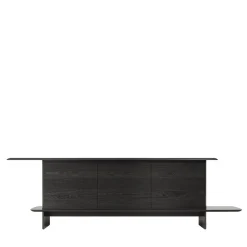 Madia alta Kamai in legno laccato nero