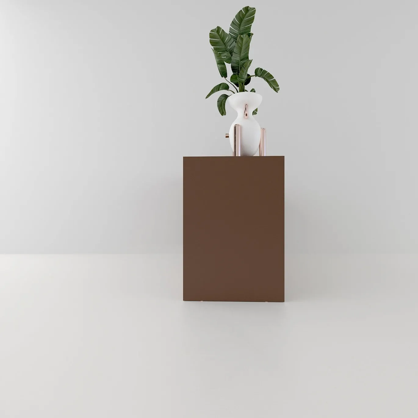 Madia asimmetrica M19 in legno laccato marrone