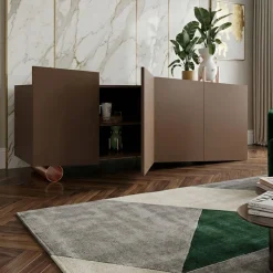 Madia asimmetrica M19 in legno laccato marrone