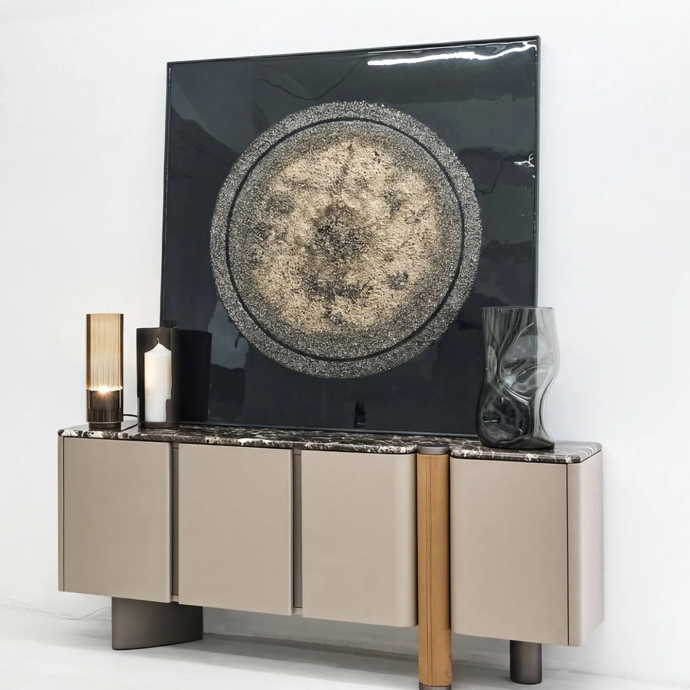 Madia Bon Ton in legno con piano in marmo Emperador