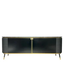Madia Chanel in marmo Nero Marquina e pelle nera