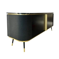 Madia Chanel in marmo Nero Marquina e pelle nera