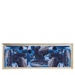 Madia Disegno Due in rovere con pannelli decorati con arte astratta
