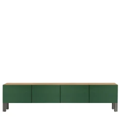Madia Living Flexor in legno laccato lucido verde e alluminio di Robert Stadler