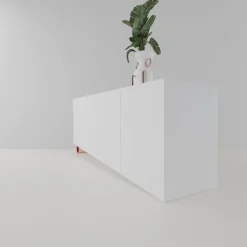 Madia M19 Asimmetrica in Legno Laccato Bianco