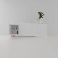 Madia M19 Asimmetrica in Legno Laccato Bianco