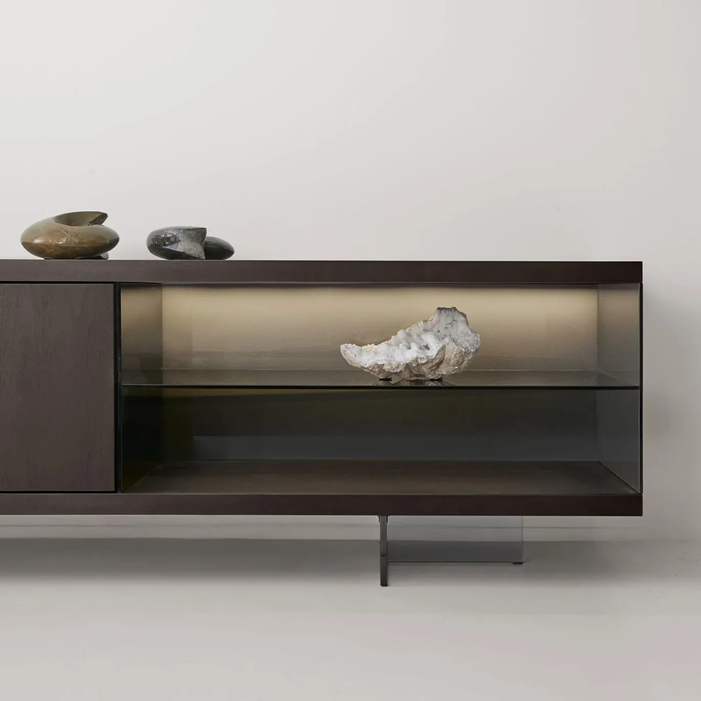Madia Modulare Book in Noce Canaletto Nero