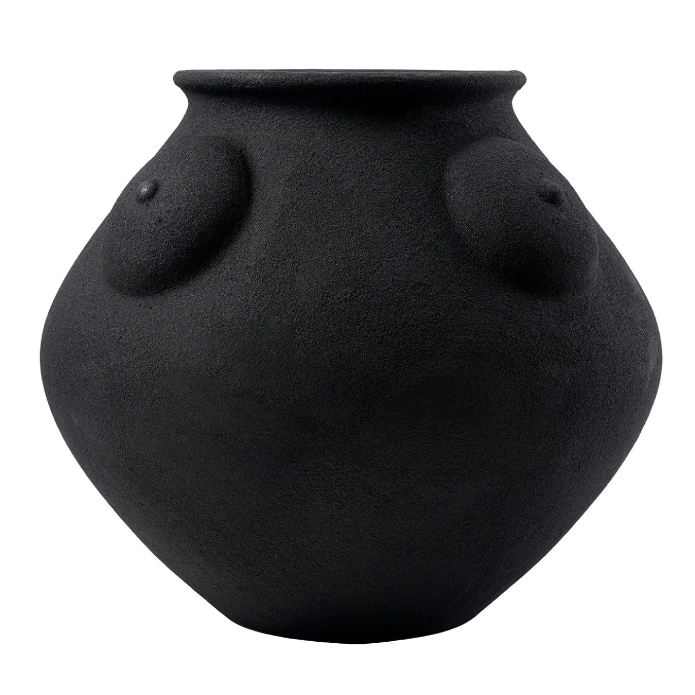 Madre del Vaso Nero Scultoreo in Ceramica di Rooms Studio