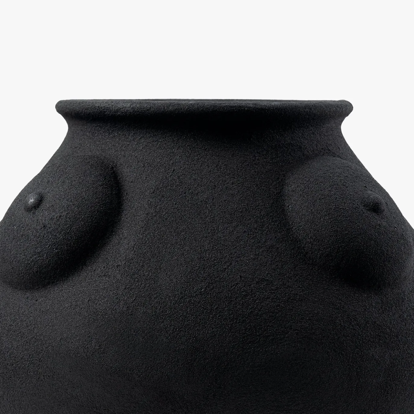 Madre del Vaso Nero Scultoreo in Ceramica di Rooms Studio