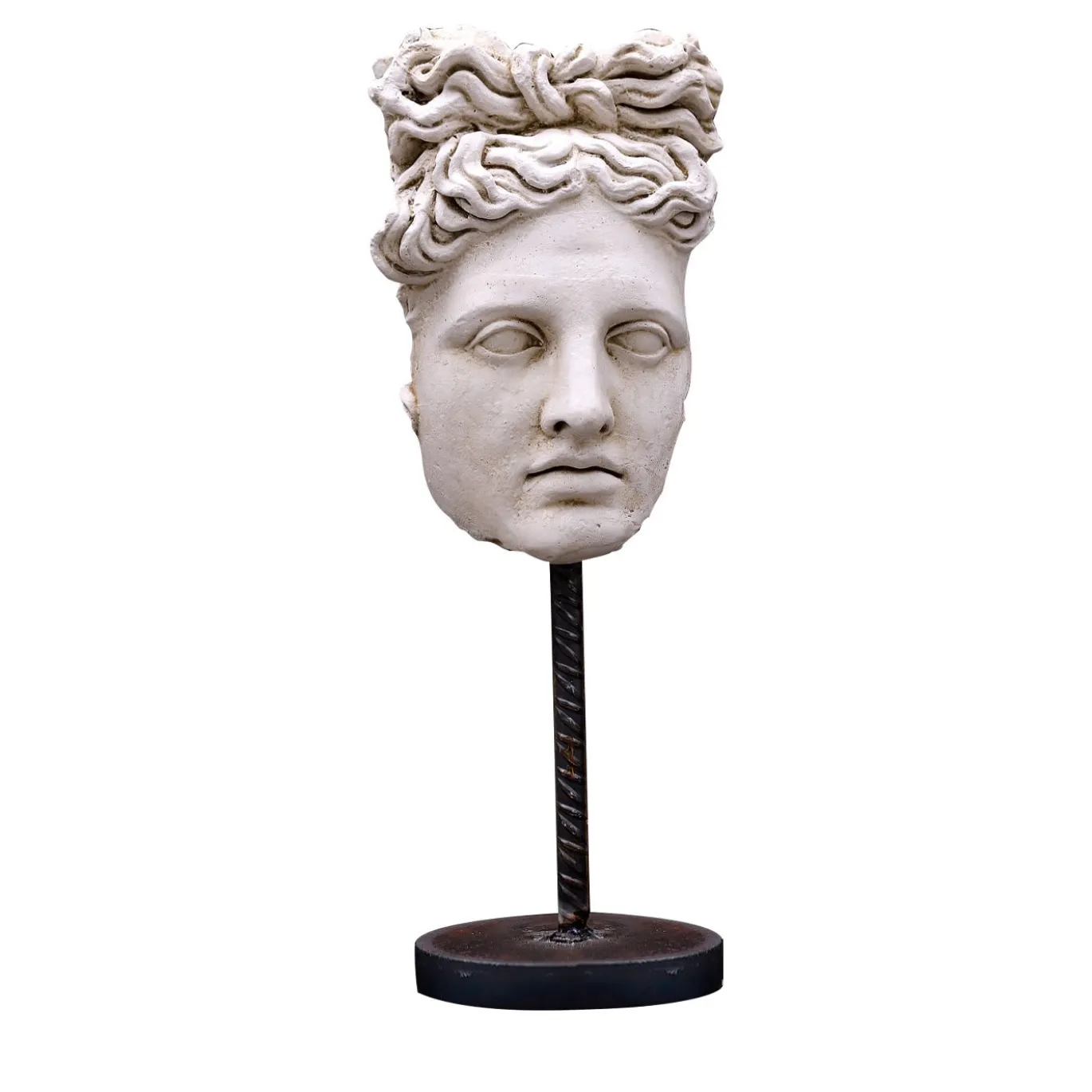 Maschera Apollo Belvedere su piedistallo