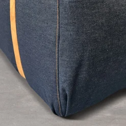 Maxi pouf Docker in denim blu scuro